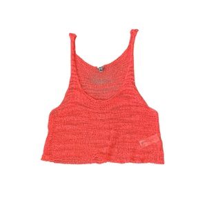 Rave Coral Knit Crop Top